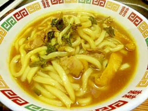 豚法蓮草油揚のカレーうどん